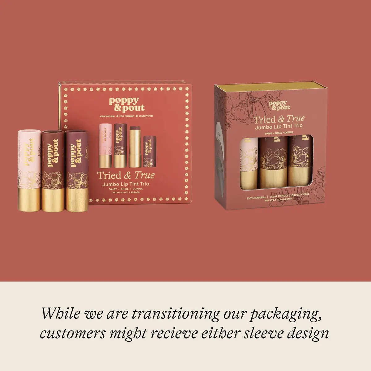 Poppy & Pout Coconut Lip Color | Natural Lip Tints with Beeswax & Vitamin E (85ml) - view 2