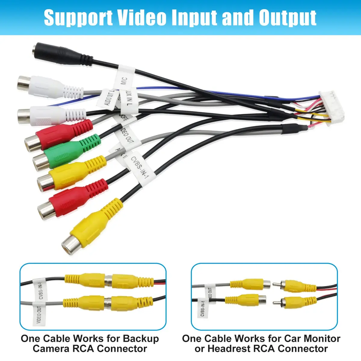 Fiegromech Android Car Stereo RCA Adapter 20Pin Connector | Compatible with Most Android Car Radios - view 6
