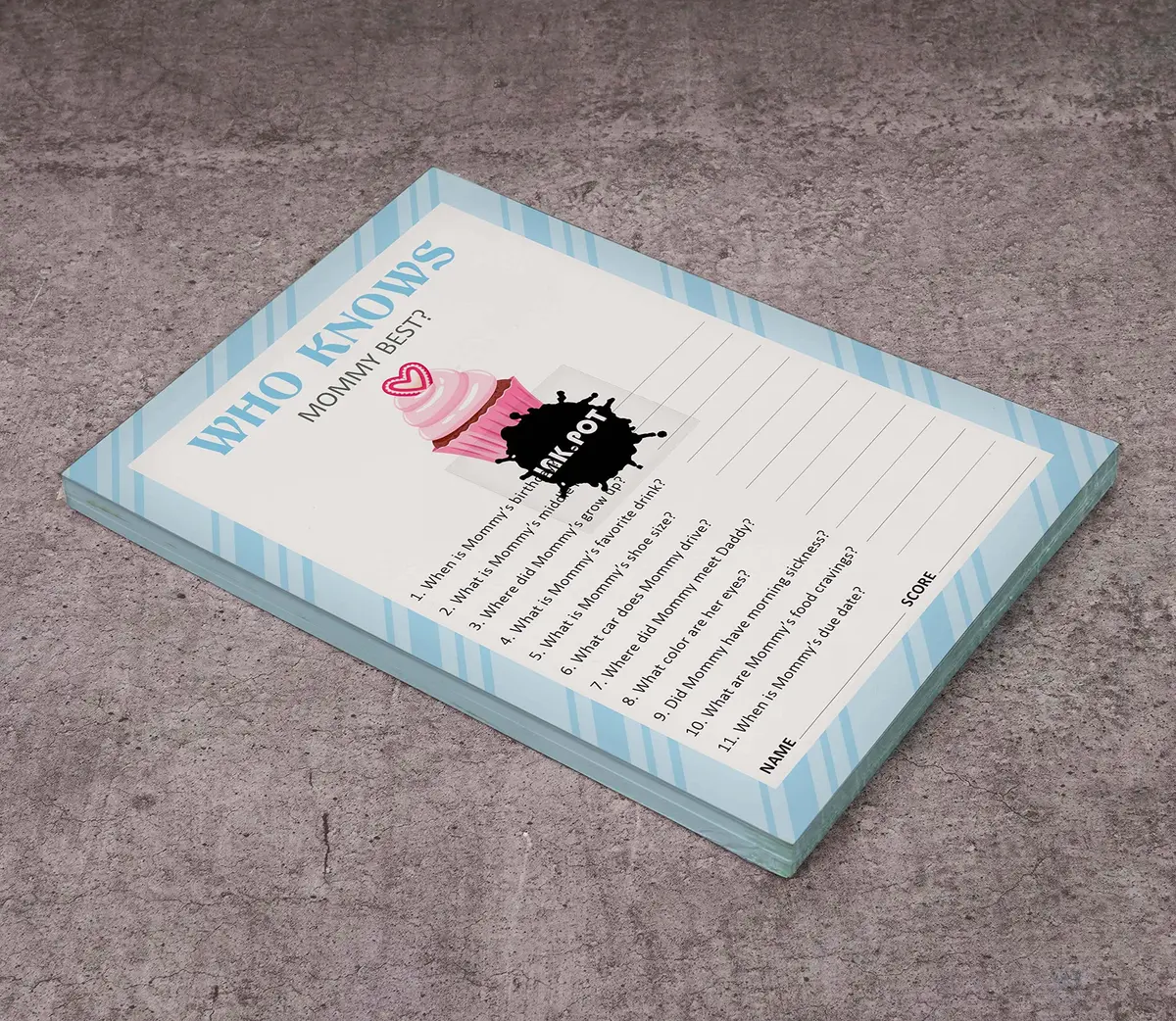 Inkdotpot Who Knows Mommy Best Baby Shower Game Cards 5x7 Inches (Pack of 50) | Fun Party Game for Guests - view 5