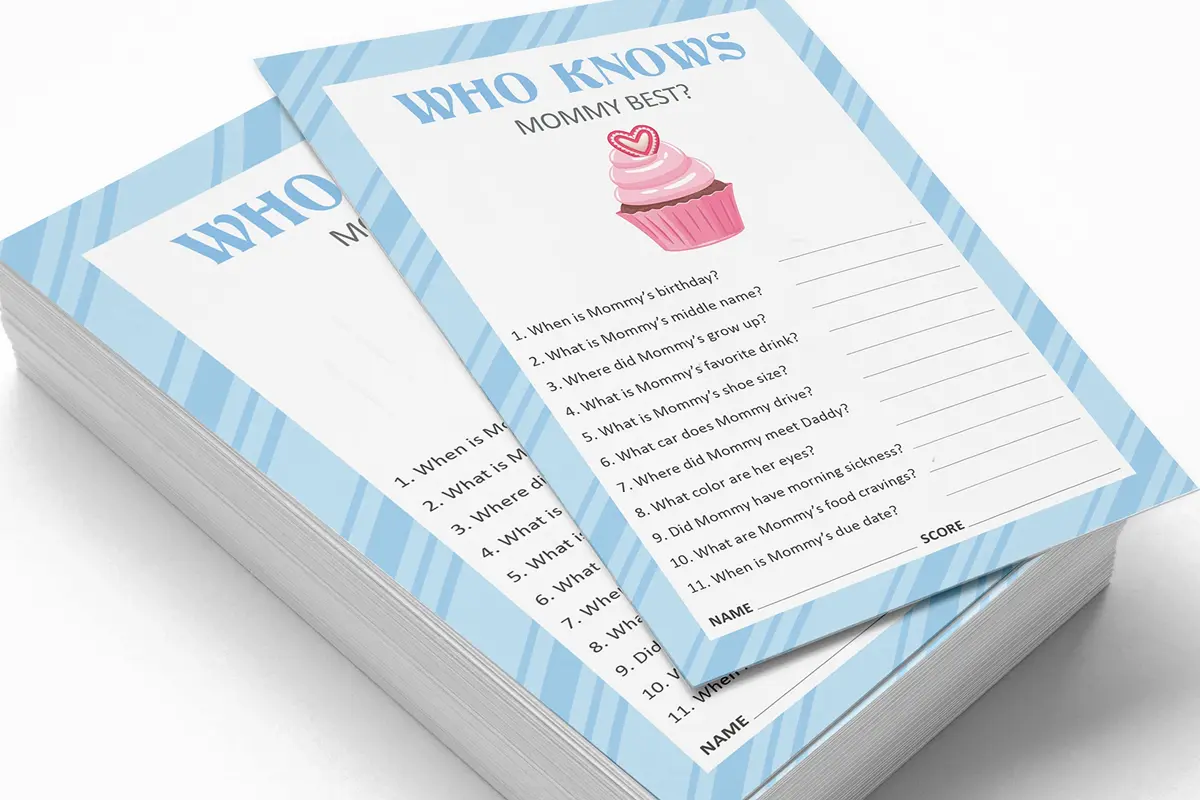 Inkdotpot Who Knows Mommy Best Baby Shower Game Cards 5x7 Inches (Pack of 50) | Fun Party Game for Guests - view 3