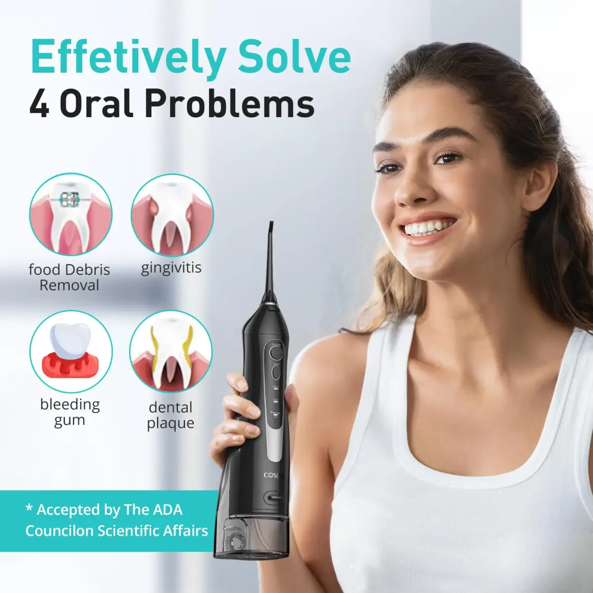 COSLUS ADA Accepted C20 Water Dental Flosser 300ml Tank | Cleans Gums Effectively - view 7