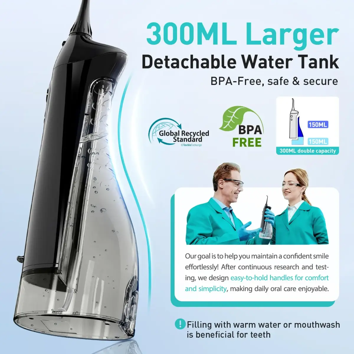 COSLUS ADA Accepted C20 Water Dental Flosser 300ml Tank | Cleans Gums Effectively - view 3