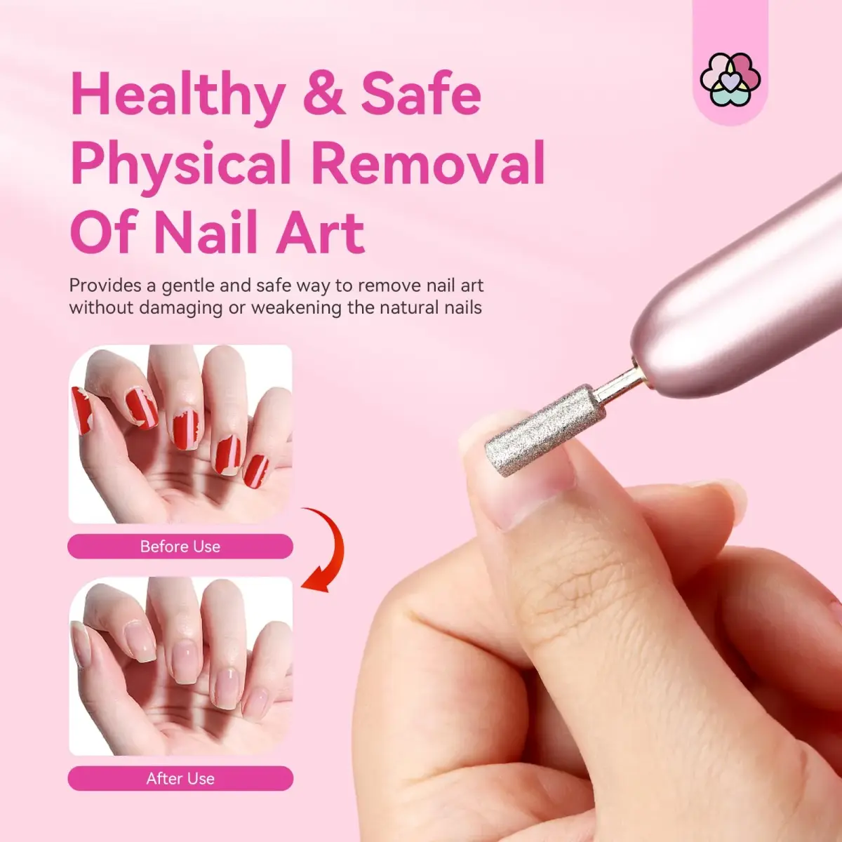 SAVILAND Electric Nail Drill Rose Efile 20,000 RPM | Professional Manicure & Pedicure Tool with 7 Bits & 51 Sanding Bands - view 5