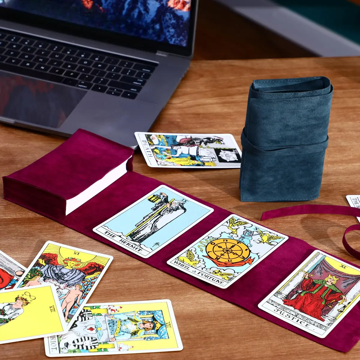 Zhengmy Tarot Card Velvet Wrap Pouch 40cm (15.75 inch) | Holds Oracle Playing Cards & Jewelry - view 7