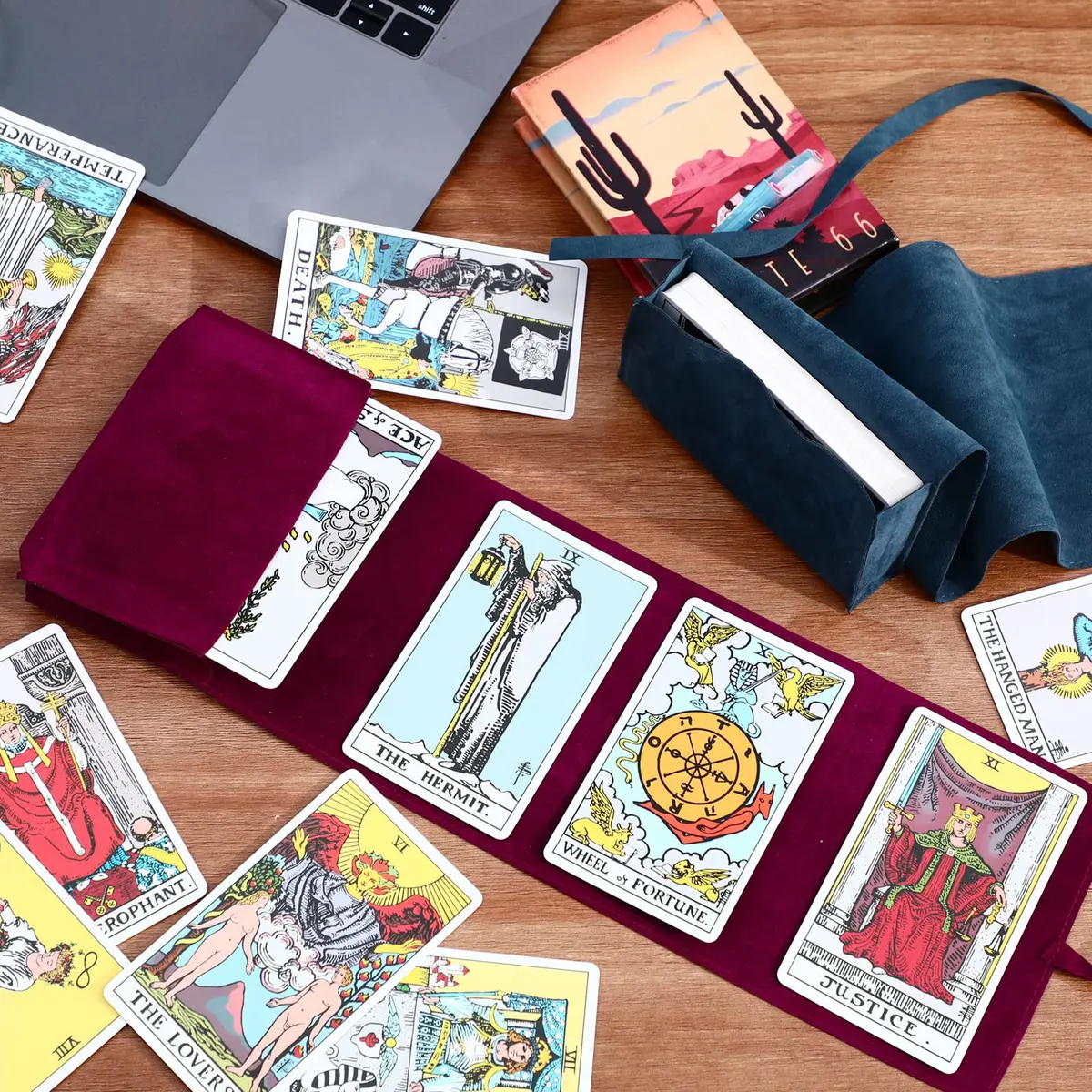 Zhengmy Tarot Card Velvet Wrap Pouch 40cm (15.75 inch) | Holds Oracle Playing Cards & Jewelry - view 3