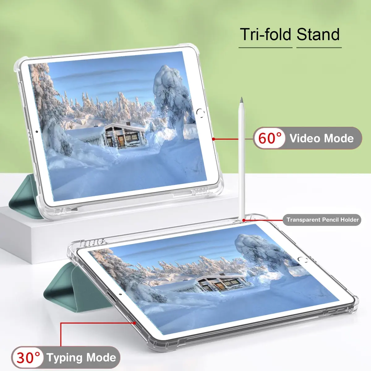 Divufus Dark Green Case with Pencil Holder for iPad Pro 9.7 | Full Protection & Auto Sleep/Wake - view 6