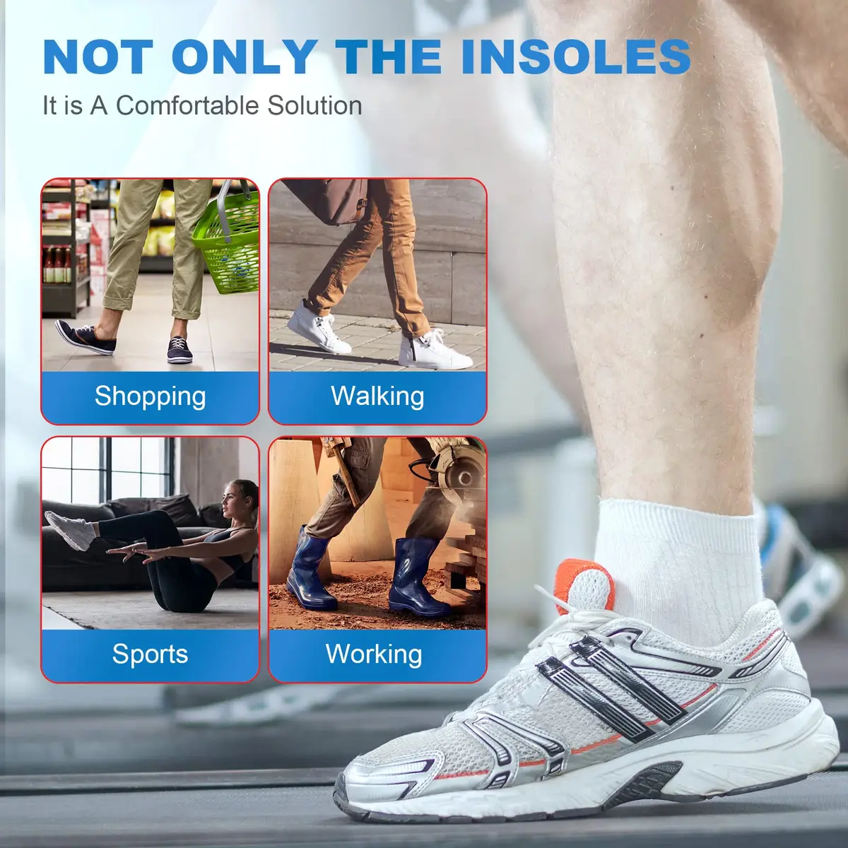 HapJump Plantar Fasciitis Pain Relief Feet Insoles Arch Support with Motion Control | Comfortable for Men & Women, Improve Balance, 1 Pair, S - view 5