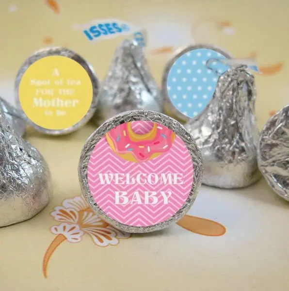 Inkdotpot Baby Shower Chocolate Stickers 0.75 Inch | 190 Pcs Assorted Colors Value Pack - main product image