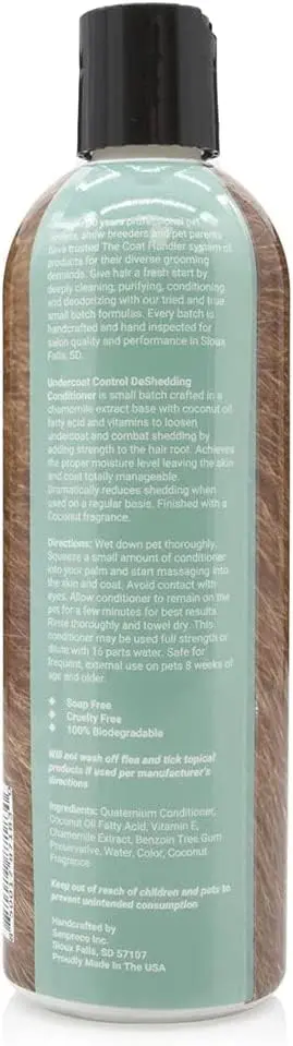 The Coat Handler Deshedding Dog Conditioner 16 oz | Coconut Milk Fragrance, Reduces Shedding & Nourishes - view 2