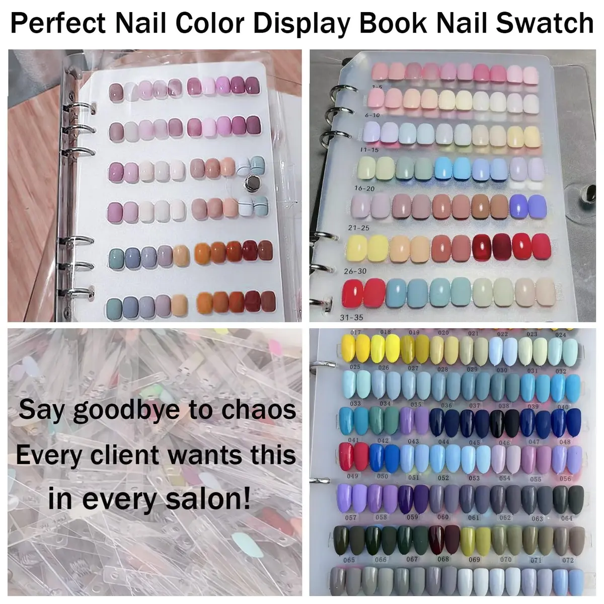GUXACU Clear Press On Nail Organizer Book with 6 Pages & 60 Adhesive Strips | Stores 36-48 Sets - view 4