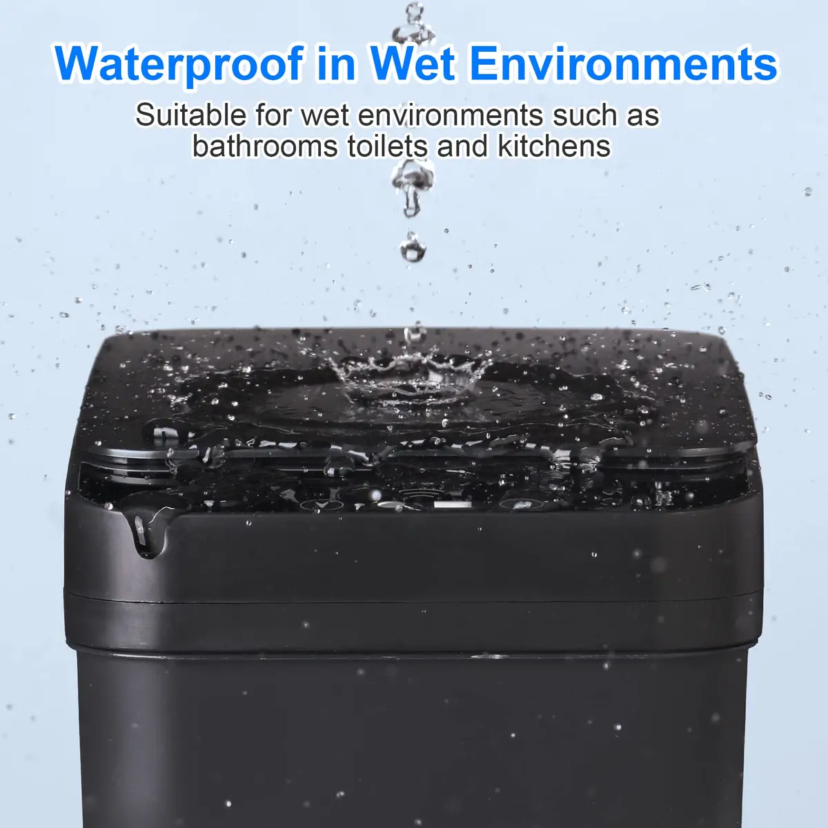 Anborry Touchless Trash Can 2.2 Gallon (8.3L) Smart Motion Sensor Small Garbage Bin with Lid, Black | Waterproof Sensor for Bathroom, Kitchen, Office - view 2