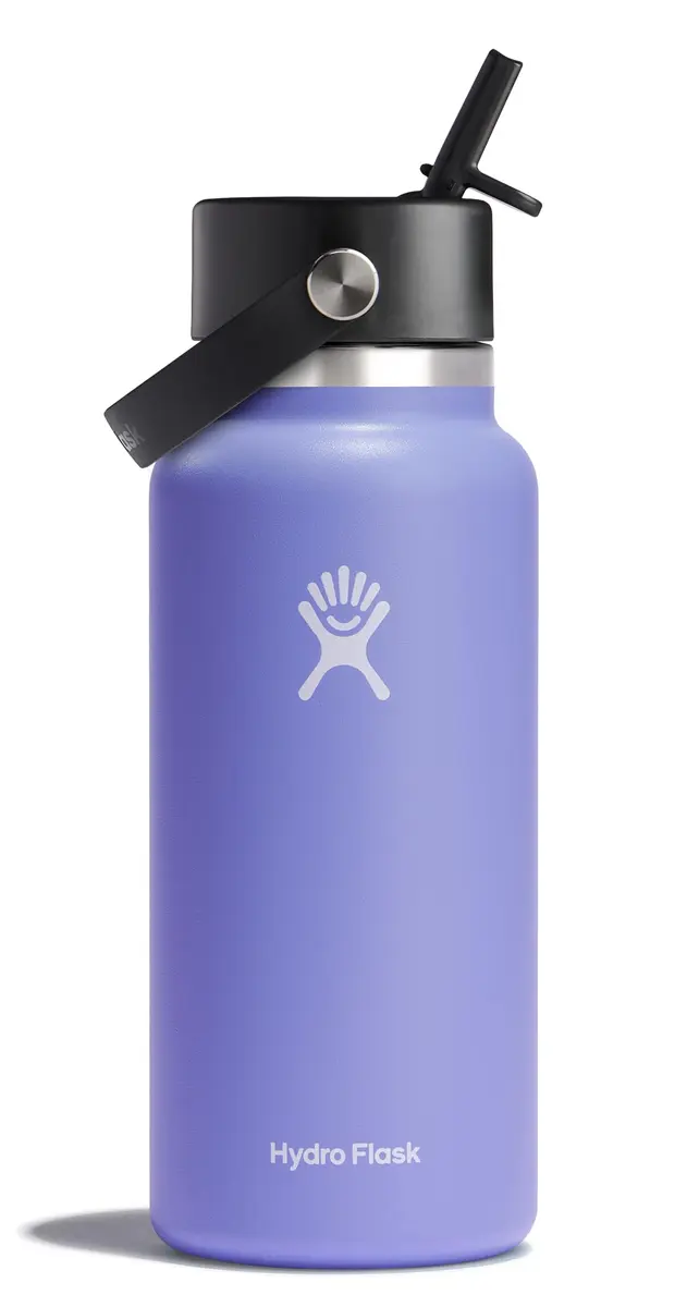 Hydro Flask Wide Mouth Water Bottle 32 Oz (946ml) with Flex Straw Lid | Keeps Drinks Cold 24 Hours - main product image