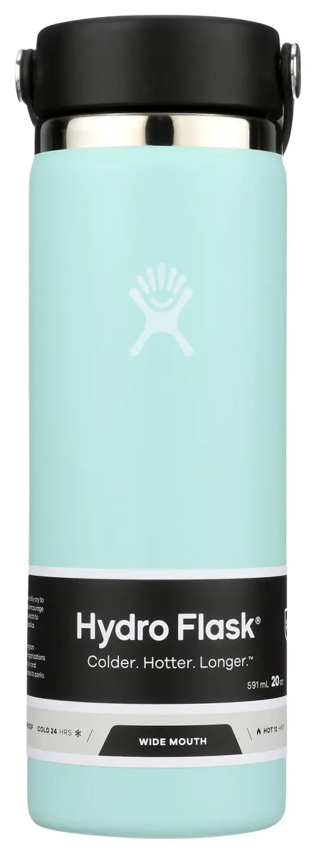 Hydro Flask 20 Oz Wide Mouth Water Bottle in Dew - Insulated Stainless Steel - main product image