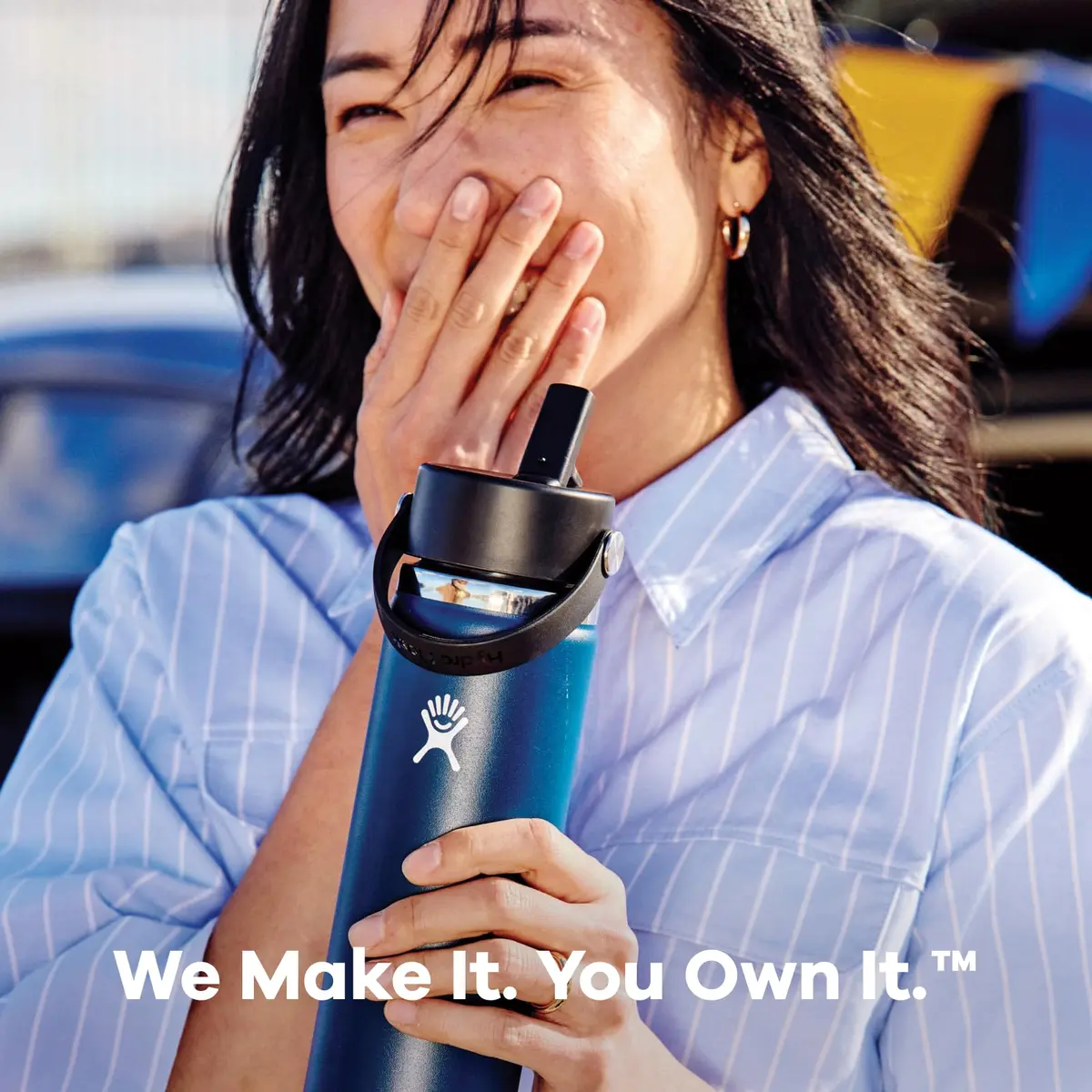 Hydro Flask Wide Mouth Water Bottle 24 Oz (710ml) with Flex Straw Lid | Keeps Drinks Cold for 24 Hours - view 6