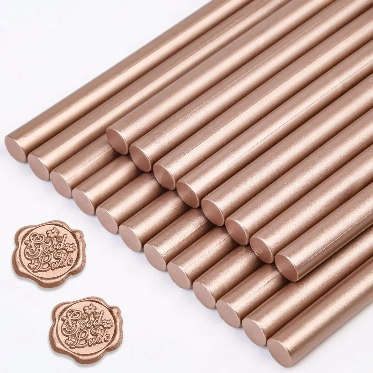 PAXCOO Sealing Wax Sticks 20pcs Champagne Color | Easy Glue Gun Application for Wedding & Crafts - main product image