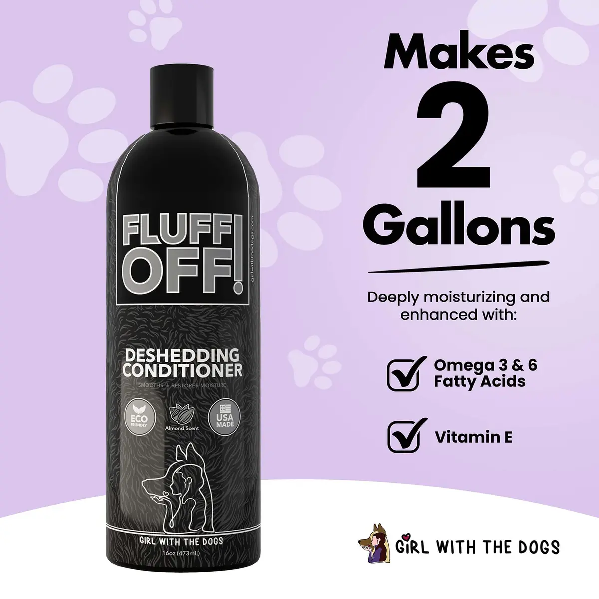 Girl With The Dogs Fluff Off! Deshedding Conditioner 16oz | Reduces Shedding & Deeply Conditions - view 7