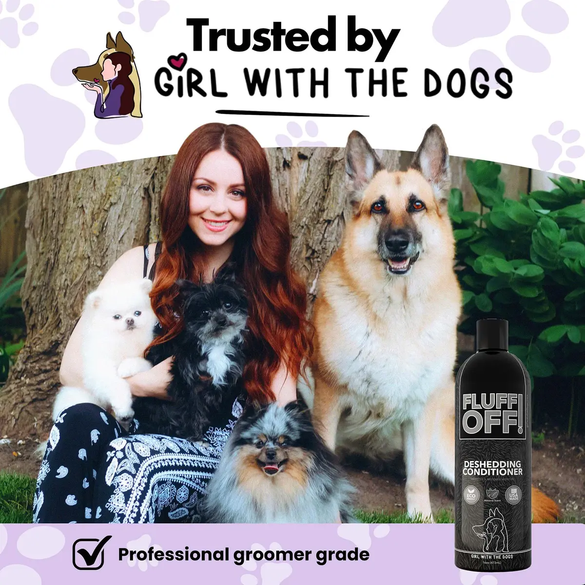 Girl With The Dogs Fluff Off! Deshedding Conditioner 16oz | Reduces Shedding & Deeply Conditions - view 2