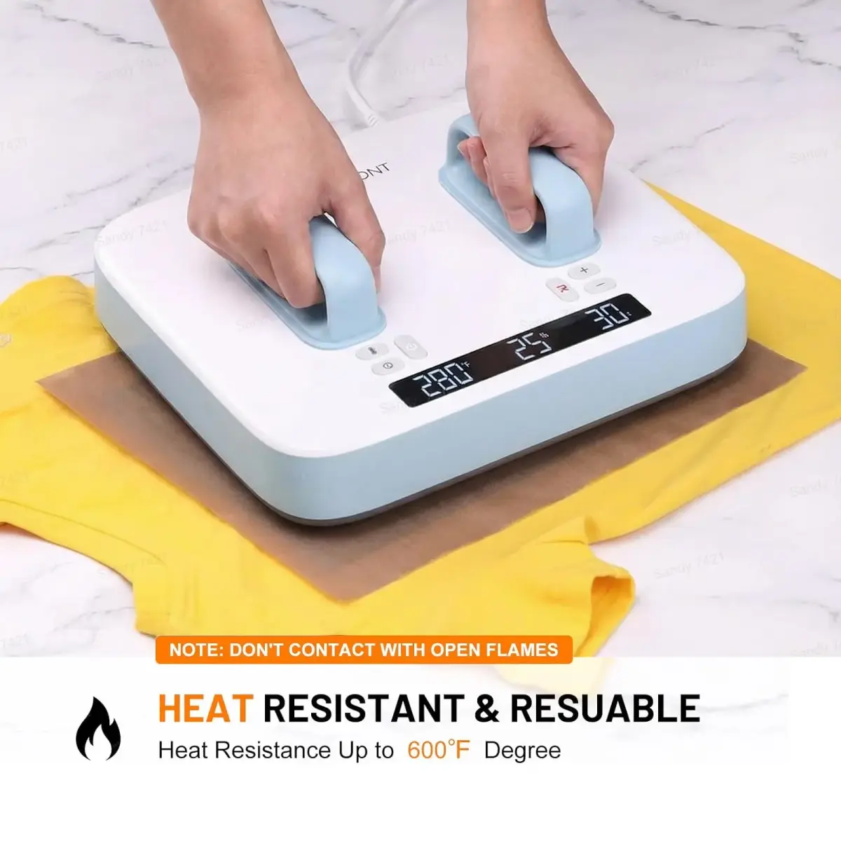 HTVRONT Teflon Sheets for Heat Press 12" x 8 FT Roll | Non-Stick PTFE Heat Resistant Mat - view 2