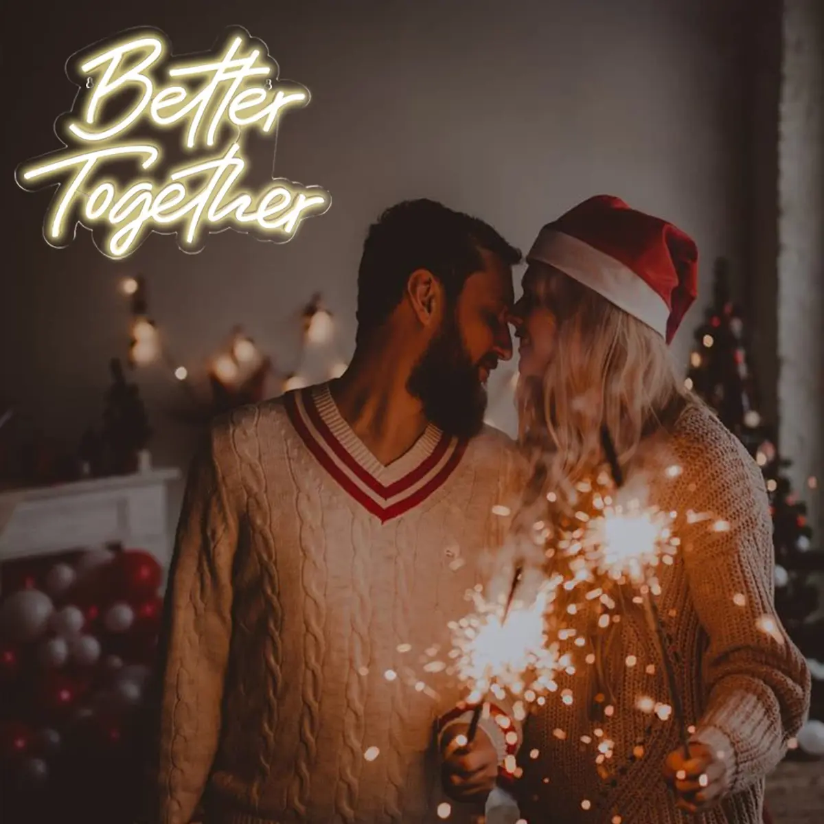 BerniceKelly Better Together Neon Sign Warm White | Wedding & Party Wall Decor 42x30cm - view 8