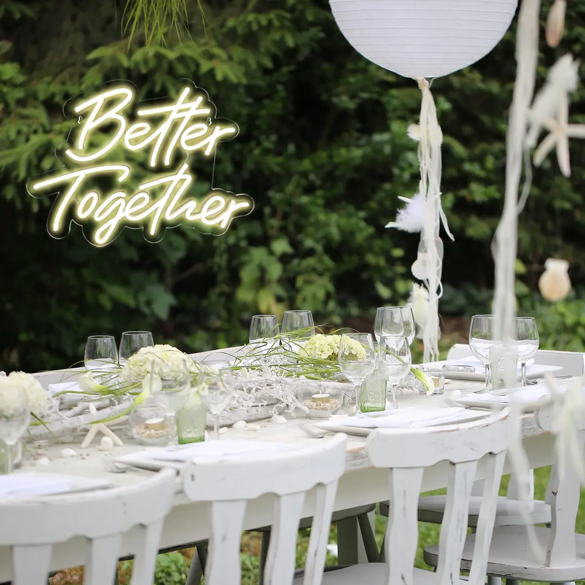 BerniceKelly Better Together Neon Sign Warm White | Wedding & Party Wall Decor 42x30cm - view 9