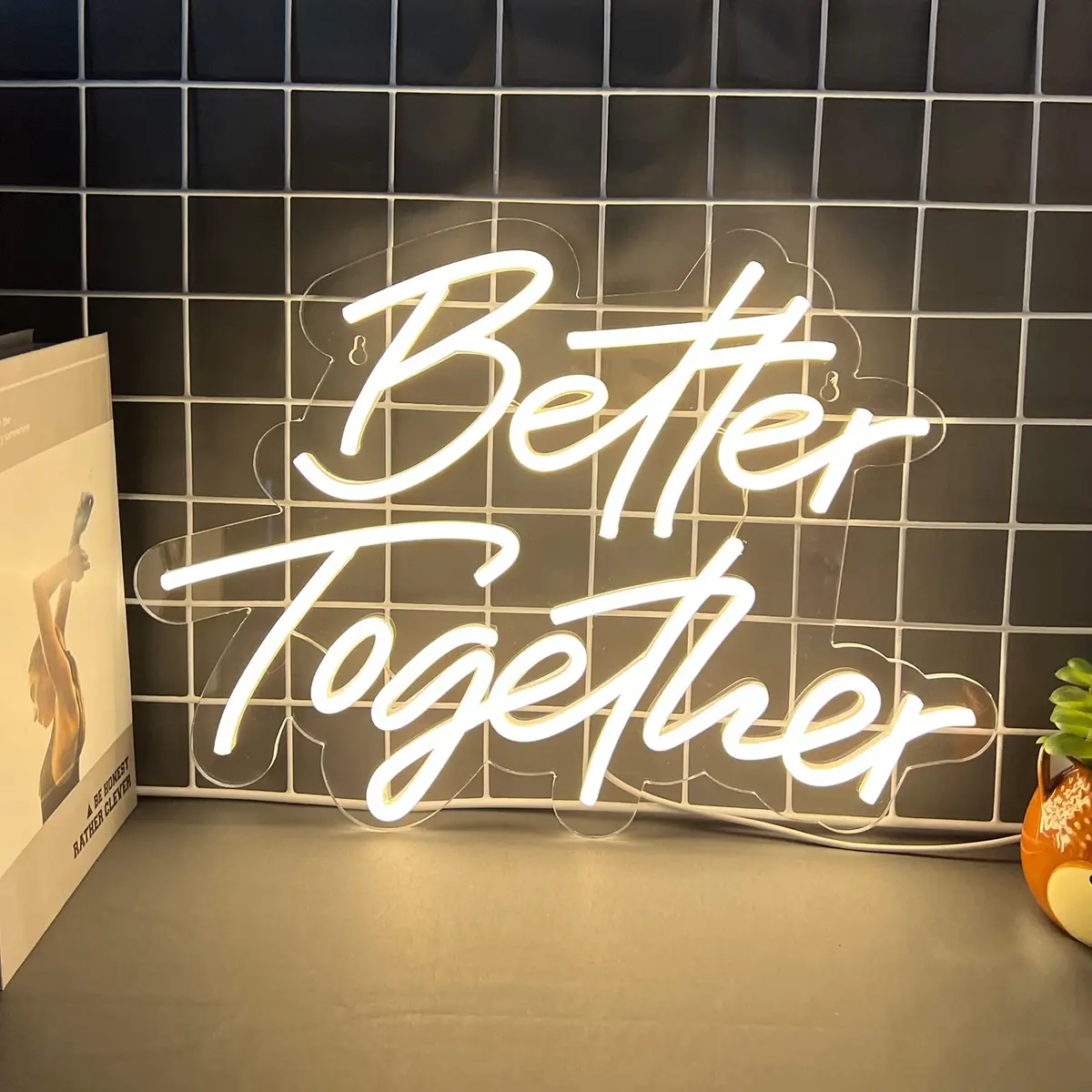 BerniceKelly Better Together Neon Sign Warm White | Wedding & Party Wall Decor 42x30cm - view 2