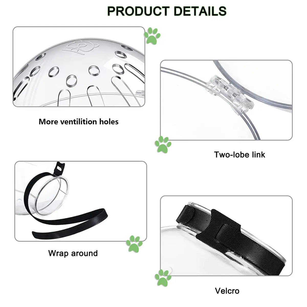 Merkaunis Upgraded Cat Muzzle Grooming Adjustable Anti-Bite Helmet Hood | Breathable Resin Cat Helmet (One Size) - view 4