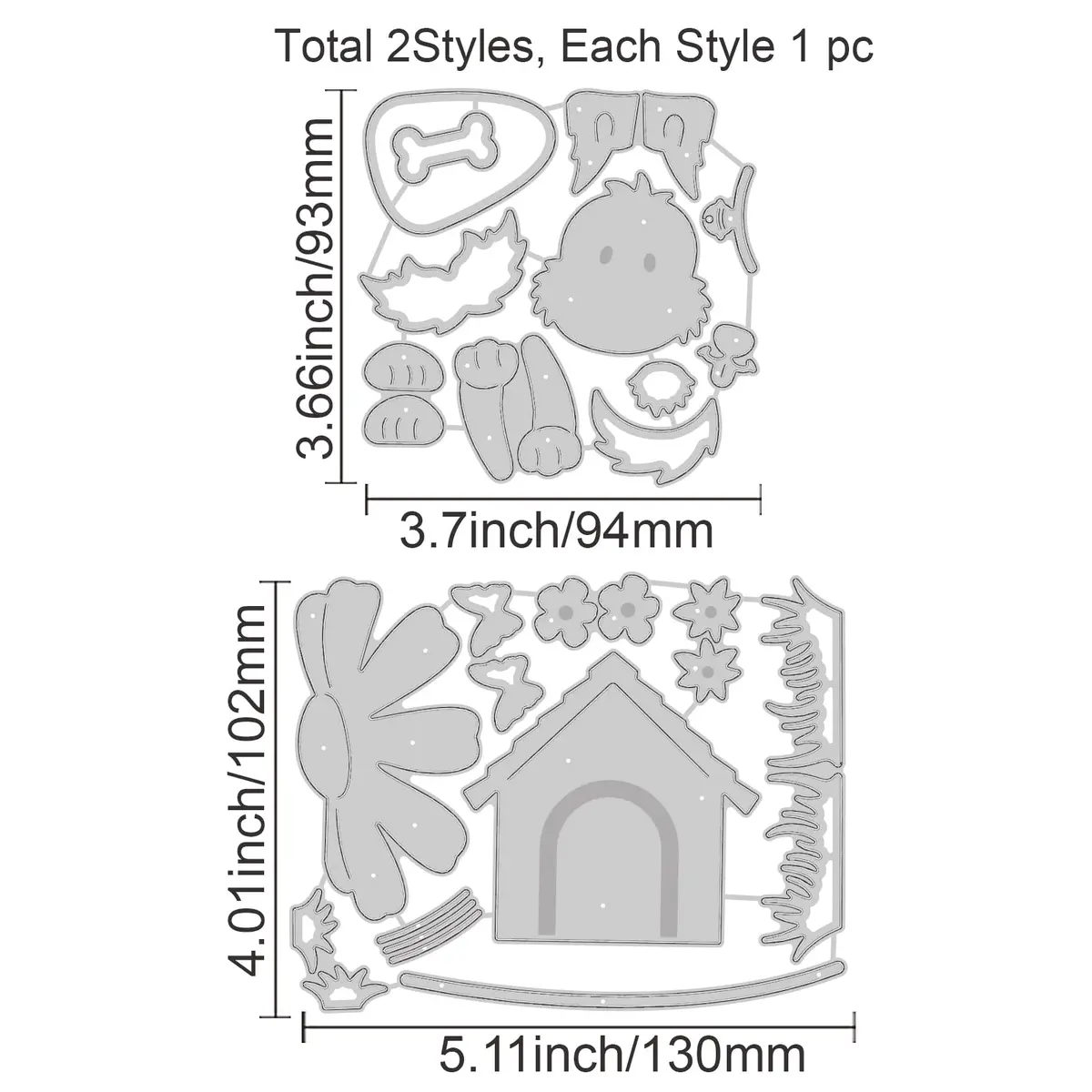 INFUNLY Animal Dog Cutting Dies Metal DIY Dog & House Die Cuts 4.02in x 5.12in | Embossing Stencil for Crafts - view 6