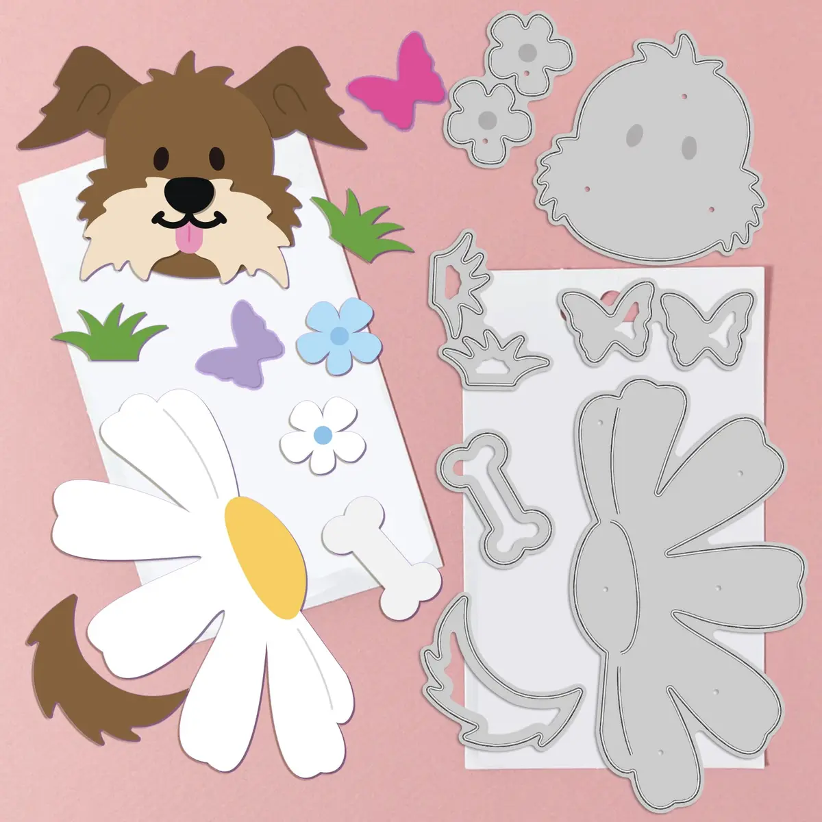INFUNLY Animal Dog Cutting Dies Metal DIY Dog & House Die Cuts 4.02in x 5.12in | Embossing Stencil for Crafts - view 3