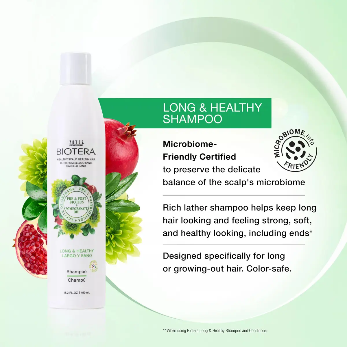 Biotera Strengthening Shampoo for Long, Growing Hair – Supports Hair Growth & Reduces Breakage, Vegan, Color-Safe, 15.2 Fl Oz - view 2