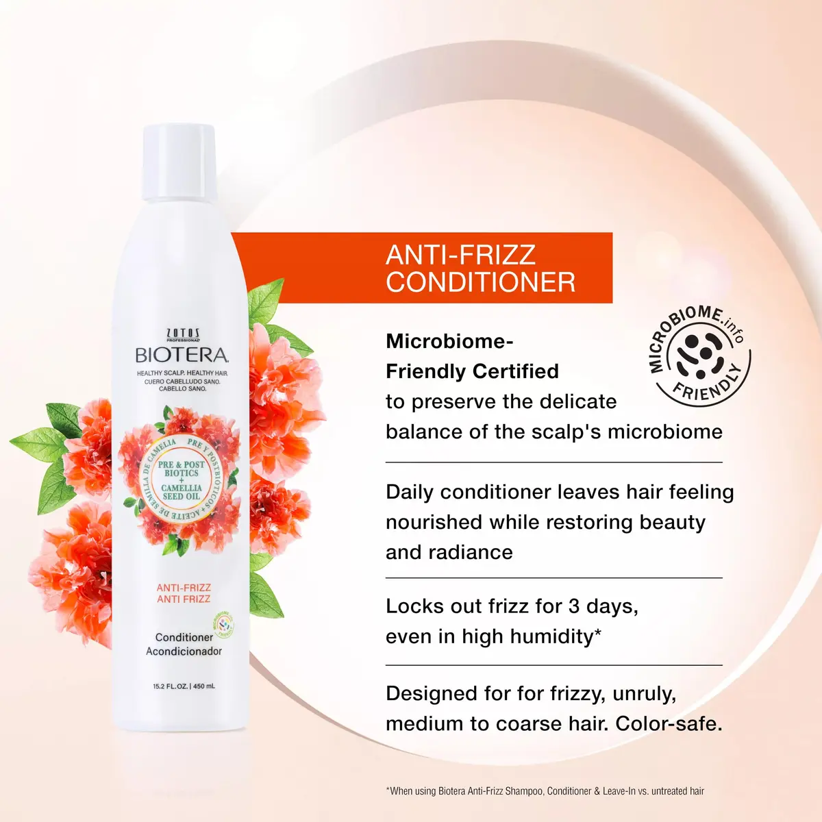 Biotera Anti-Frizz Smoothing Conditioner 15.2 Fl Oz | Controls Frizz & Enhances Shine in Humidity - view 2