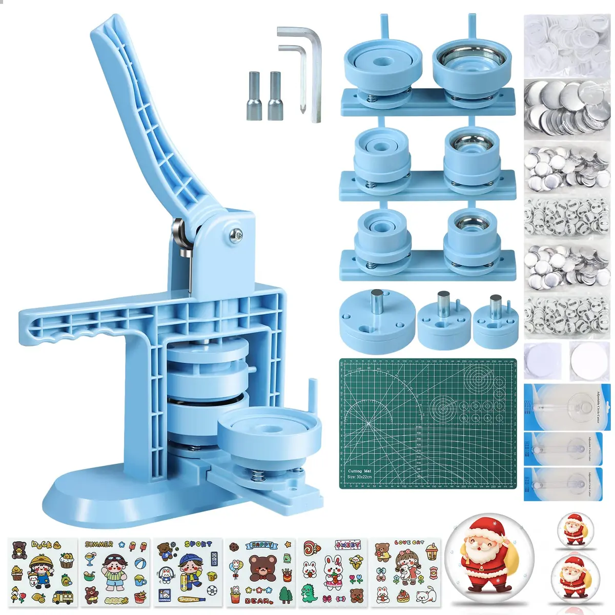 MK.Bear Button Maker Machine Multiple Sizes 25mm, 32mm & 58mm | DIY Badge Press Kit for Crafts - main product image