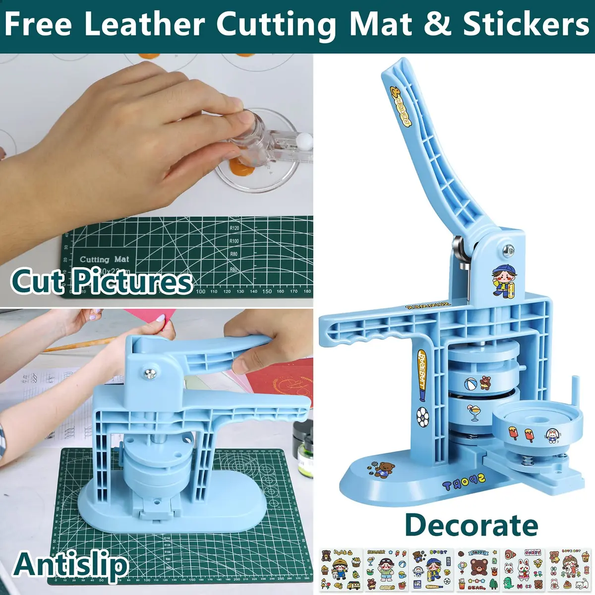 MK.Bear Button Maker Machine Multiple Sizes 25mm, 32mm & 58mm | DIY Badge Press Kit for Crafts - view 5