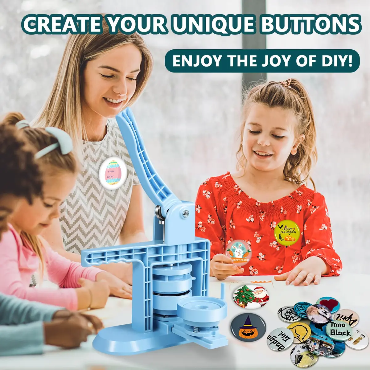 MK.Bear Button Maker Machine Multiple Sizes 25mm, 32mm & 58mm | DIY Badge Press Kit for Crafts - view 6