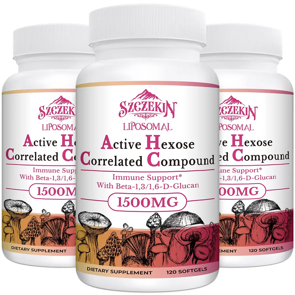 SZCZEKIN 1500mg Liposomal Active Hexose Correlated Supplement 120 Count | Advanced Immune Support - main product image
