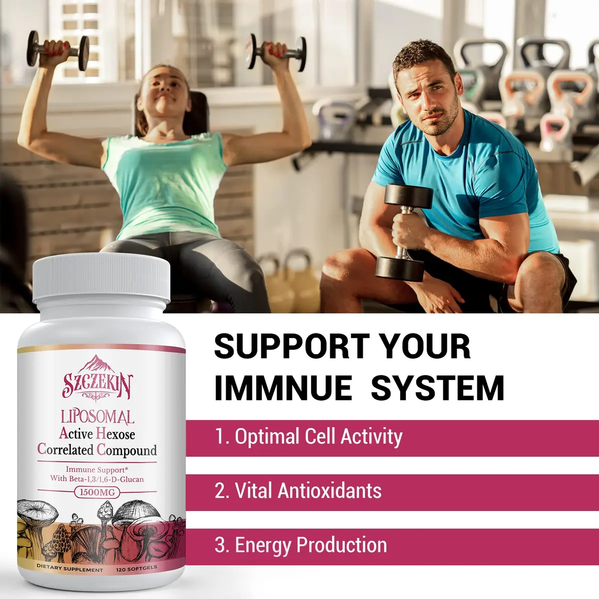 SZCZEKIN 1500mg Liposomal Active Hexose Correlated Supplement 120 Count | Advanced Immune Support - view 5