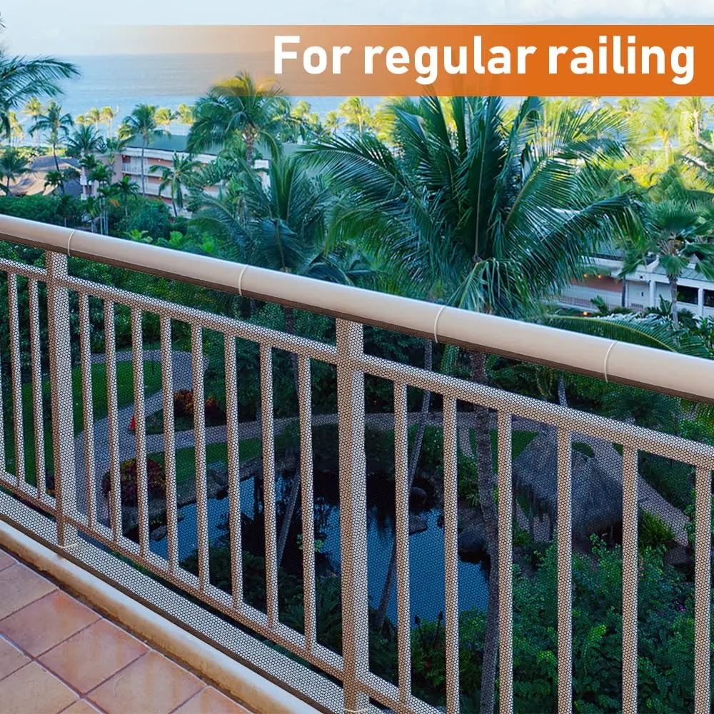 Gudui Brown Banister Guard 10ft x 2.6ft | Child Safety Net for Stairs and Balconies - view 5