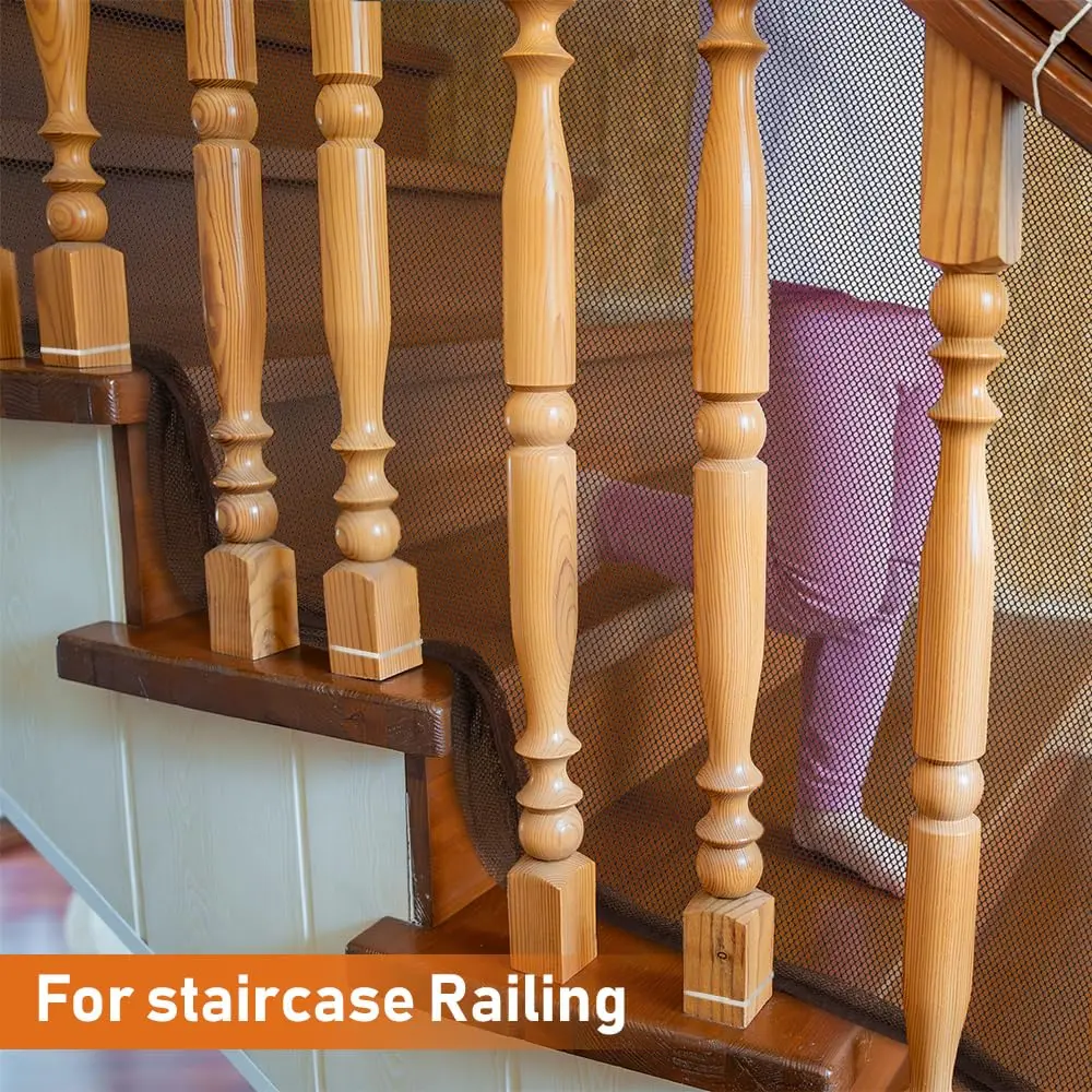 Gudui Brown Banister Guard 10ft x 2.6ft | Child Safety Net for Stairs and Balconies - view 6