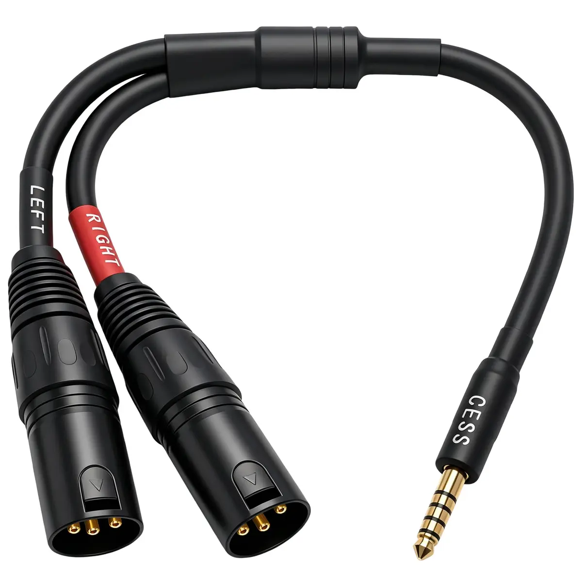 CNCESS 4.4mm Balanced Male to Dual 3-Pin XLR Plug Headphone Adapter Cable | Noise-Reducing Shielded Short Cable - main product image