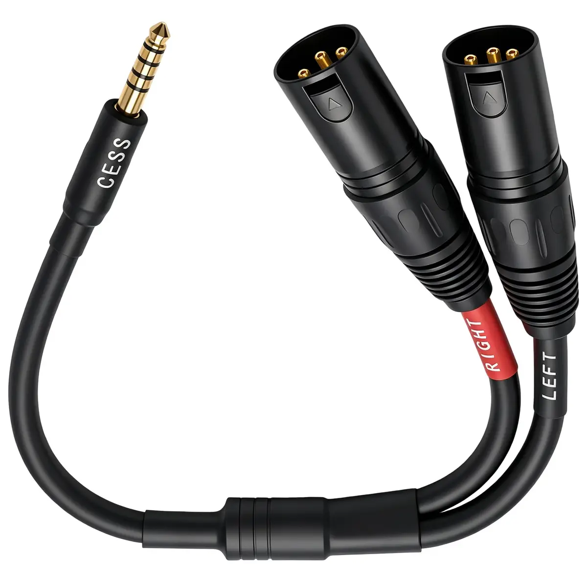 CNCESS 4.4mm Balanced Male to Dual 3-Pin XLR Plug Headphone Adapter Cable | Noise-Reducing Shielded Short Cable - view 5