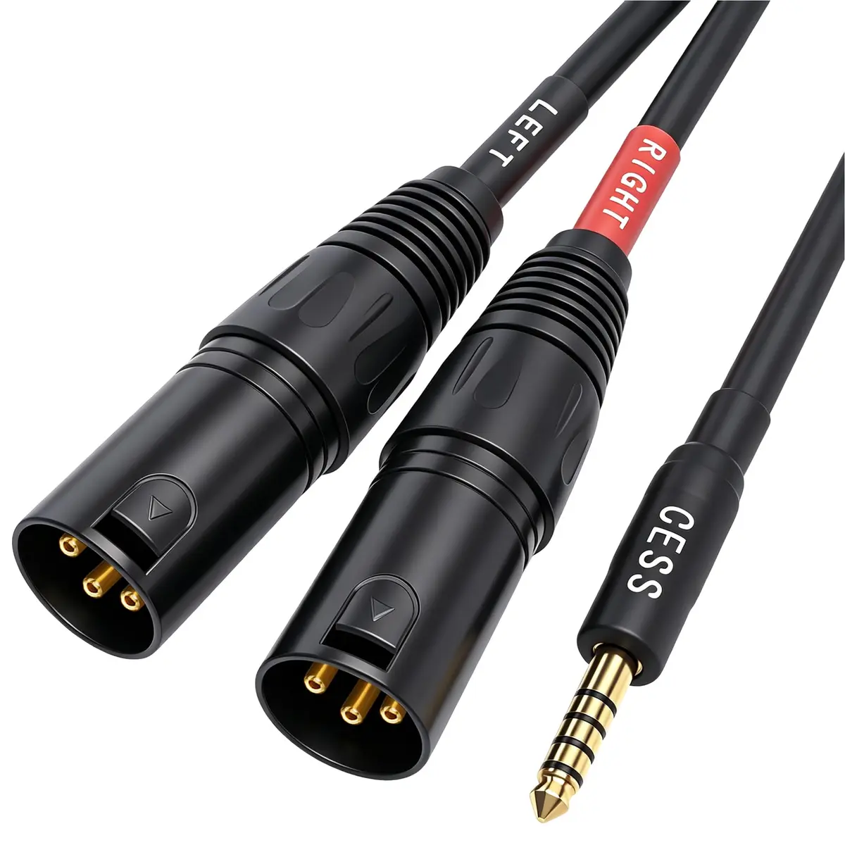CNCESS 4.4mm Balanced Male to Dual 3-Pin XLR Plug Headphone Adapter Cable | Noise-Reducing Shielded Short Cable - view 6