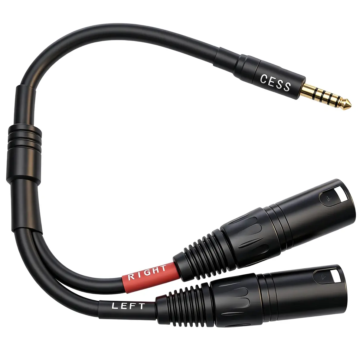 CNCESS 4.4mm Balanced Male to Dual 3-Pin XLR Plug Headphone Adapter Cable | Noise-Reducing Shielded Short Cable - view 2