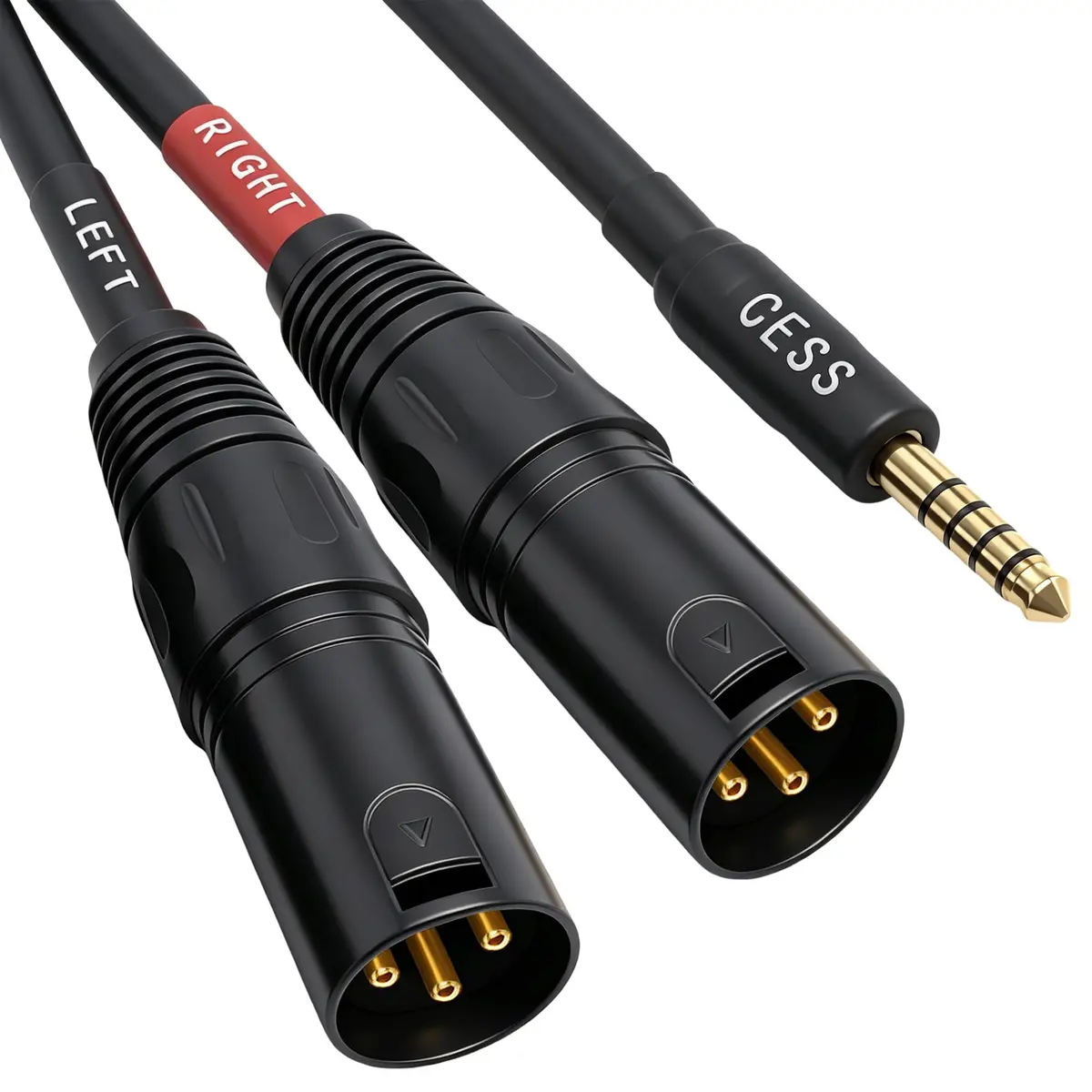CNCESS 4.4mm Balanced Male to Dual 3-Pin XLR Plug Headphone Adapter Cable | Noise-Reducing Shielded Short Cable - view 3