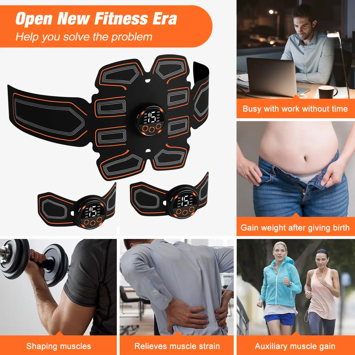 BLASET Abdominal Toning Belt Trainer with EMS Muscle Stimulation for Men & Women | 0.3 Wh (Lithium Polymer Battery) - view 5