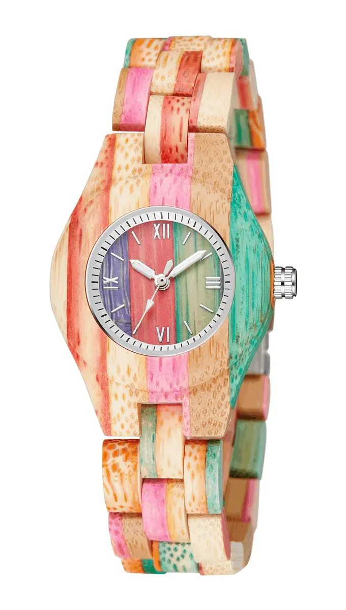 Dentily Handmade Wooden Bamboo Watch for Women, 25mm (1 inch) Case | Natural Wood Analog Quartz Wristwatch - main product image