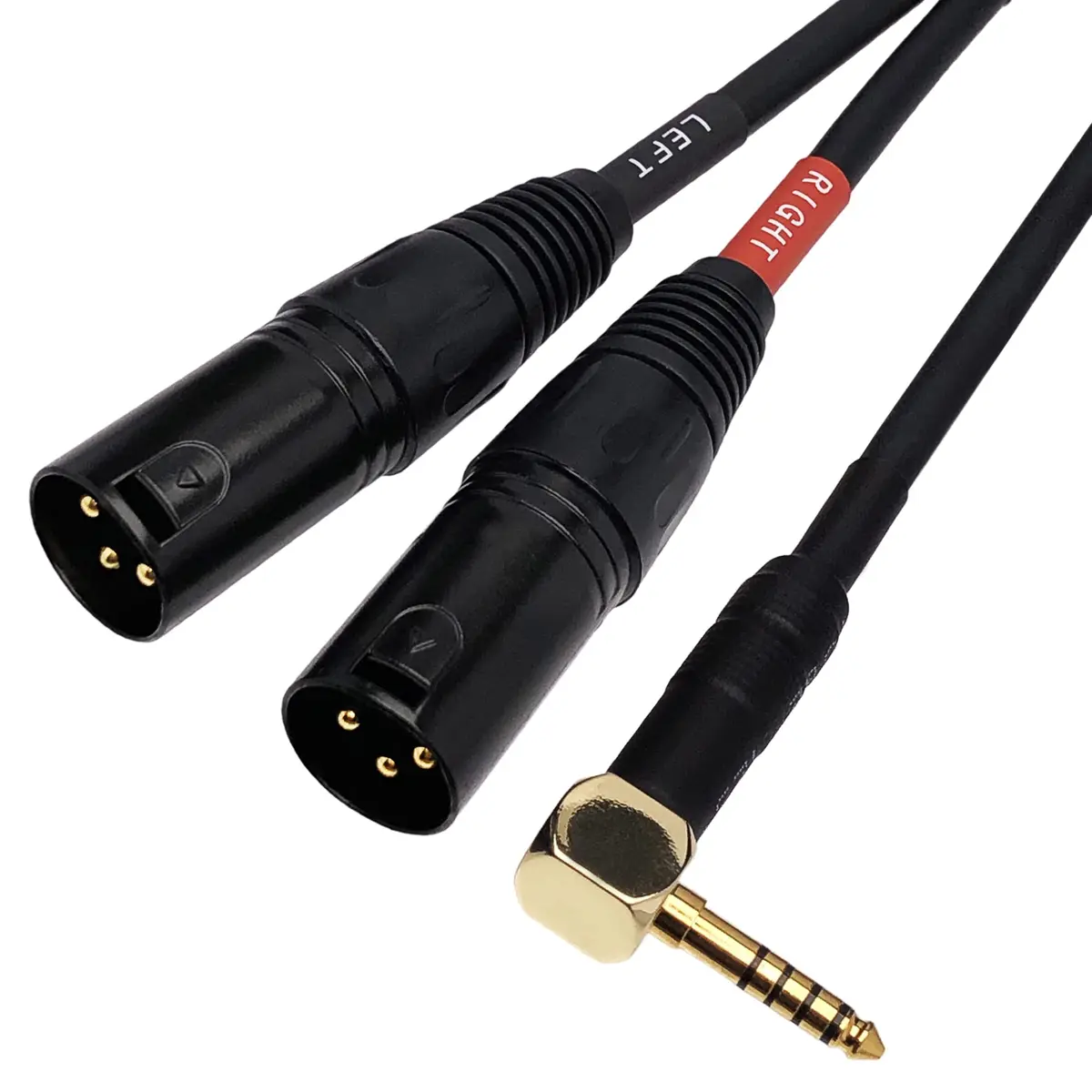 CNCESS Right Angle 4.4mm Balanced Male to Dual 3-Pin XLR Headphone Cable | Shielded Pro Audio Adapter (110 characters) - view 5