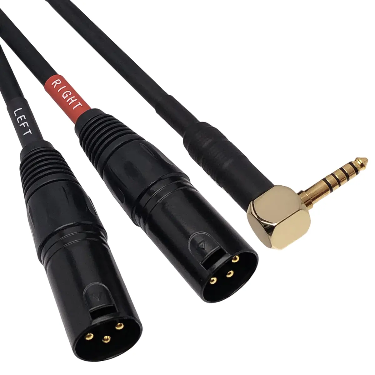 CNCESS Right Angle 4.4mm Balanced Male to Dual 3-Pin XLR Headphone Cable | Shielded Pro Audio Adapter (110 characters) - view 2
