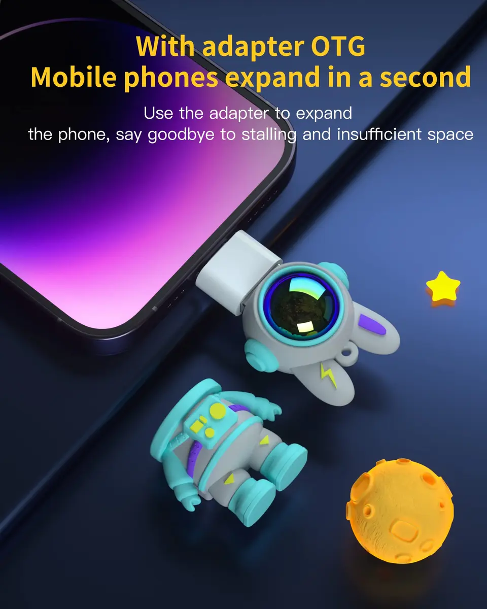 Bilious Cute Space Rabbit USB Flash Drive 128G Waterproof USB 2.0 | Small Size, Colorful & Durable (70-120 chars) - view 8