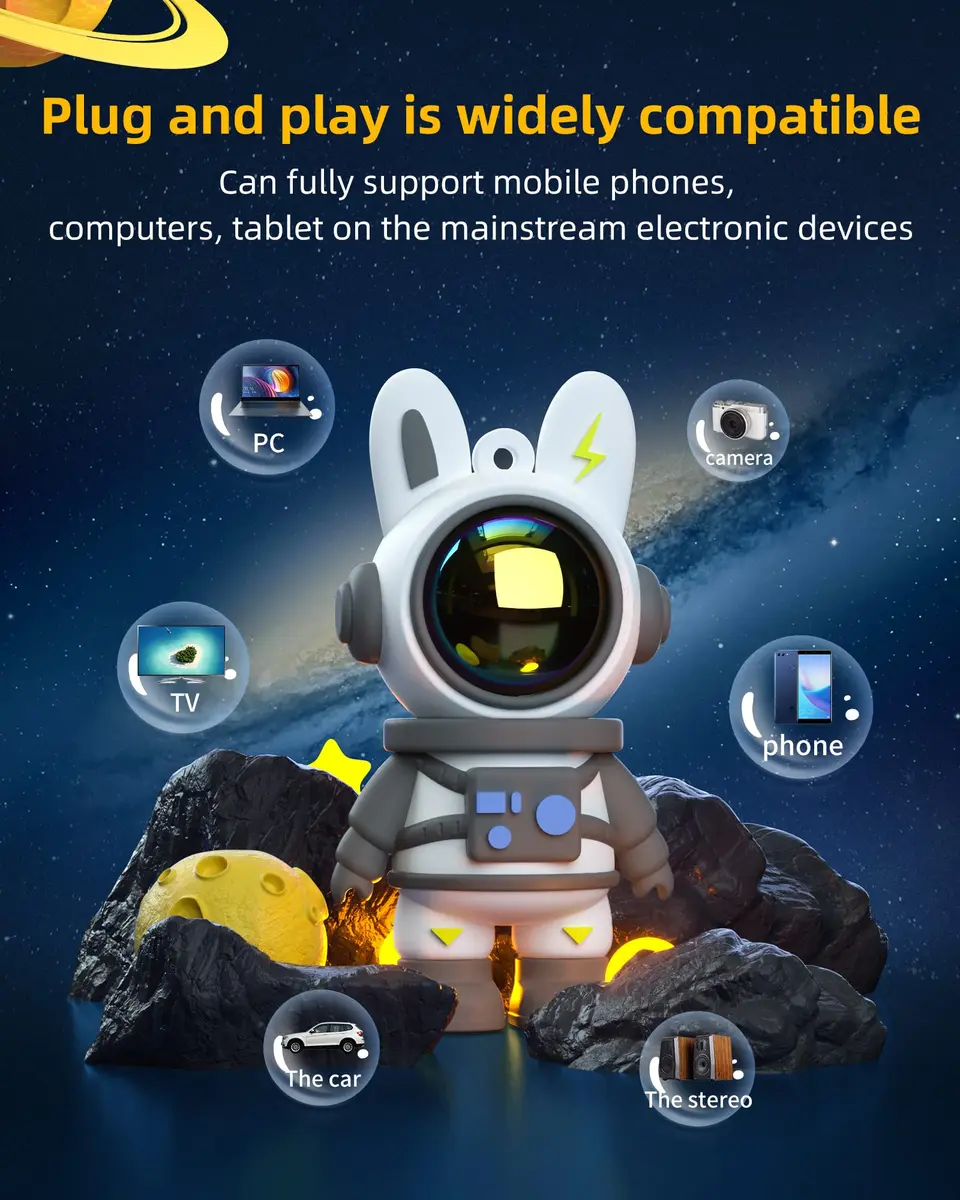 Bilious Cute Space Rabbit USB Flash Drive 128G Waterproof USB 2.0 | Small Size, Colorful & Durable (70-120 chars) - view 3