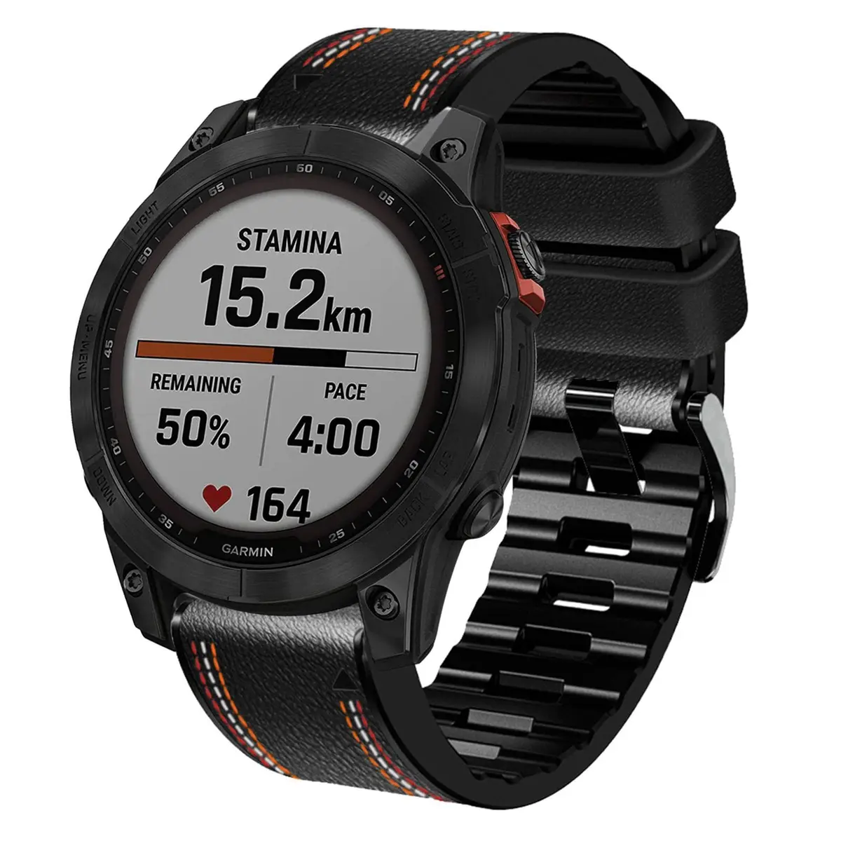 Abanen Quick Fit 26mm Watch Band for Garmin Fenix 7X/6X/5X, Fiber Leather with Silicone Lining, 150mm-200mm Wrist Size | USA-Sourced Import - view 2