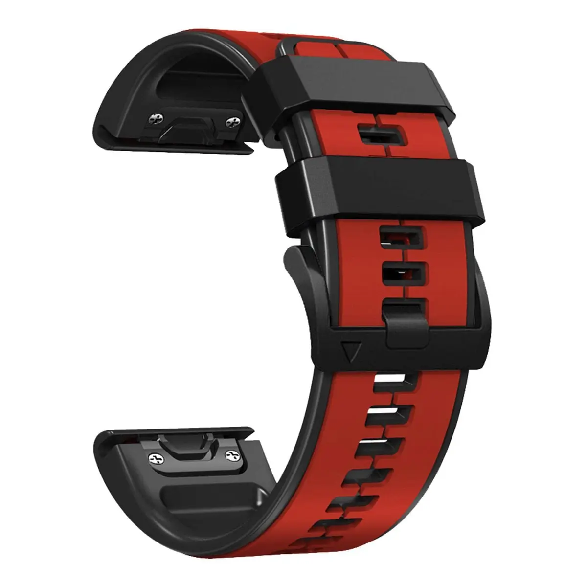 Abanen 22mm Silicone Watch Band for Garmin Fenix 7/6/5, Forerunner 955/945, Instinct 2/Solar, Red-Black | Quick Fit Sport Strap - main product image